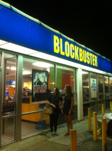 Kayla and Cristin contemplating the existence of Blockbuster
