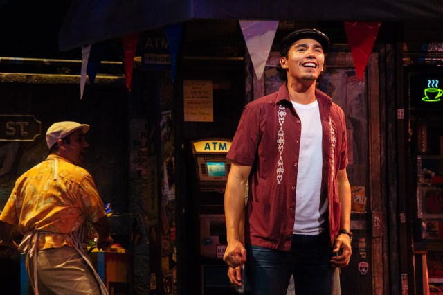 Jonathan Arana as Piragua Guy & Anthony Lee Medina as Usnavi. Photo by Os Galindo